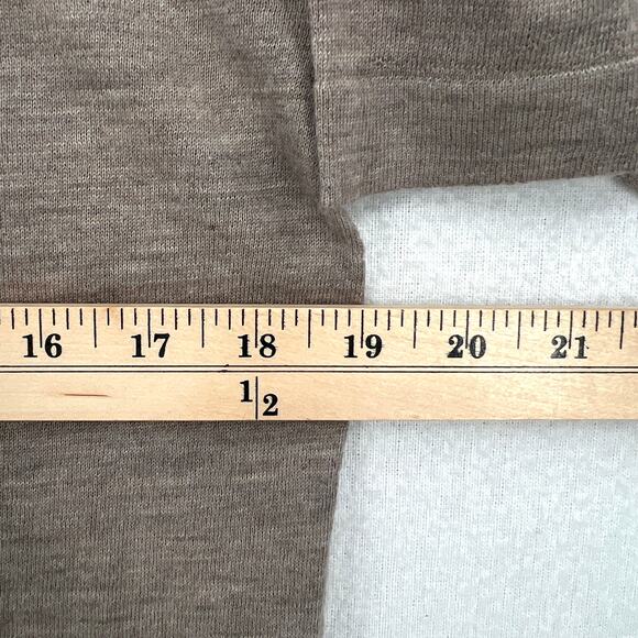JENNI KAYNE Cashmere Tee Women XS Taupe Brown Short Sleeve Crew Lightweight NEW - Picture 15 of 15